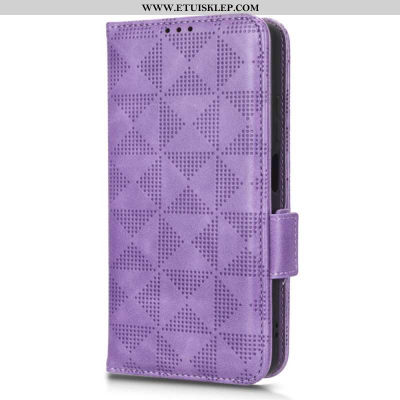 Etui Folio do Poco X5 5G Trójkąty Ze Smyczą